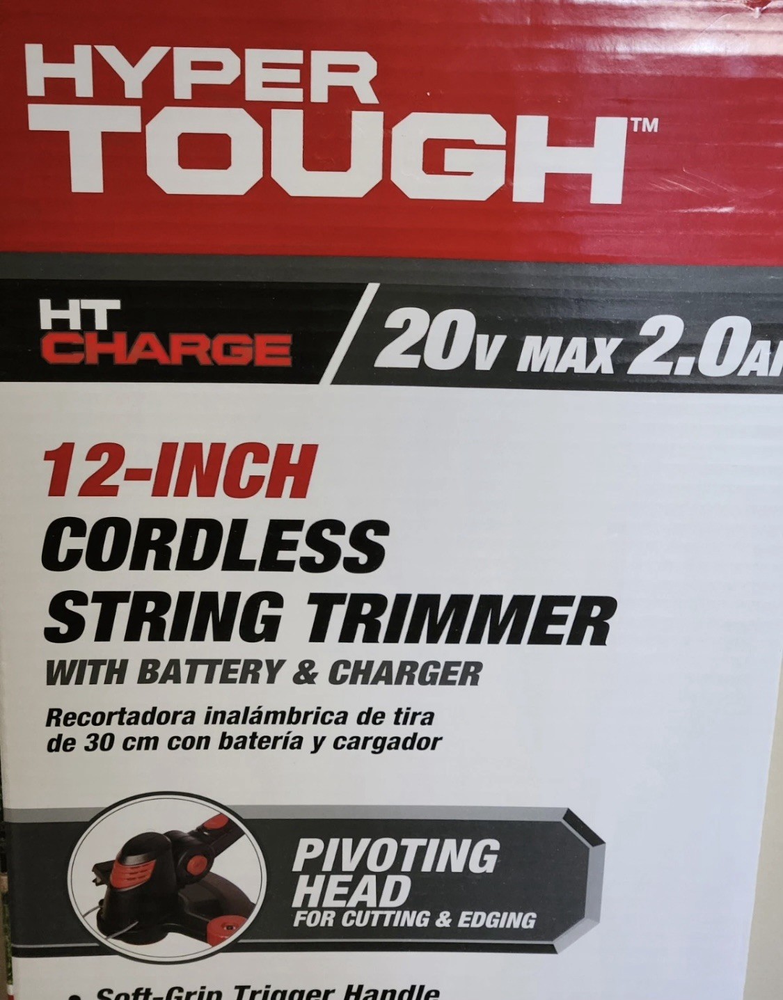 Hyper Tough 20V Max 12" Cordless String Trimmer w Battery & Charger Weed Eater gallery