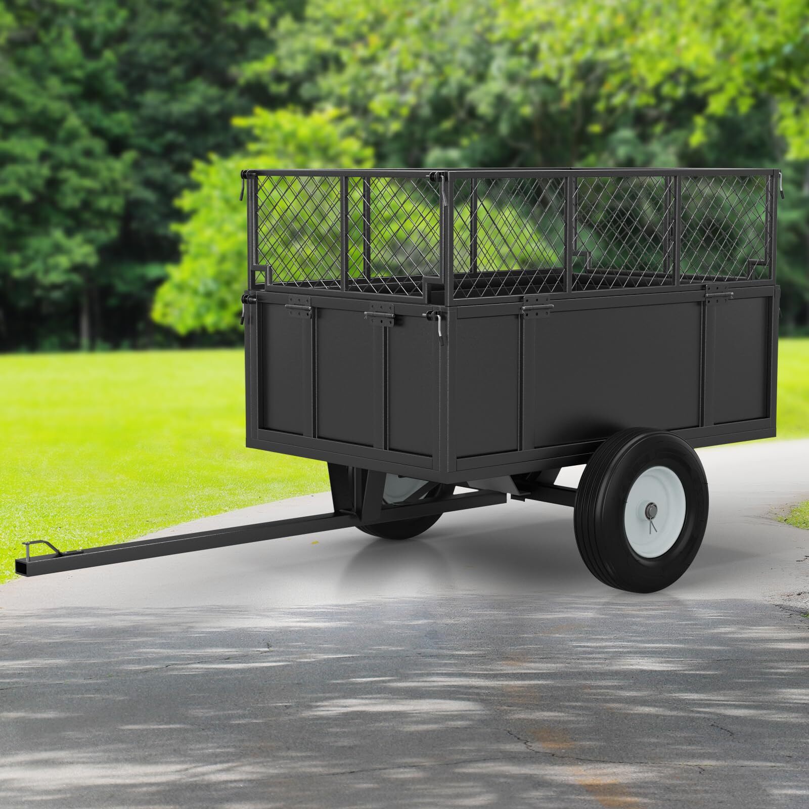 17 Cubic Feet Utility Trailer Heavy Duty ATV Trailer 750lbs Lawn Mower Trailer gallery