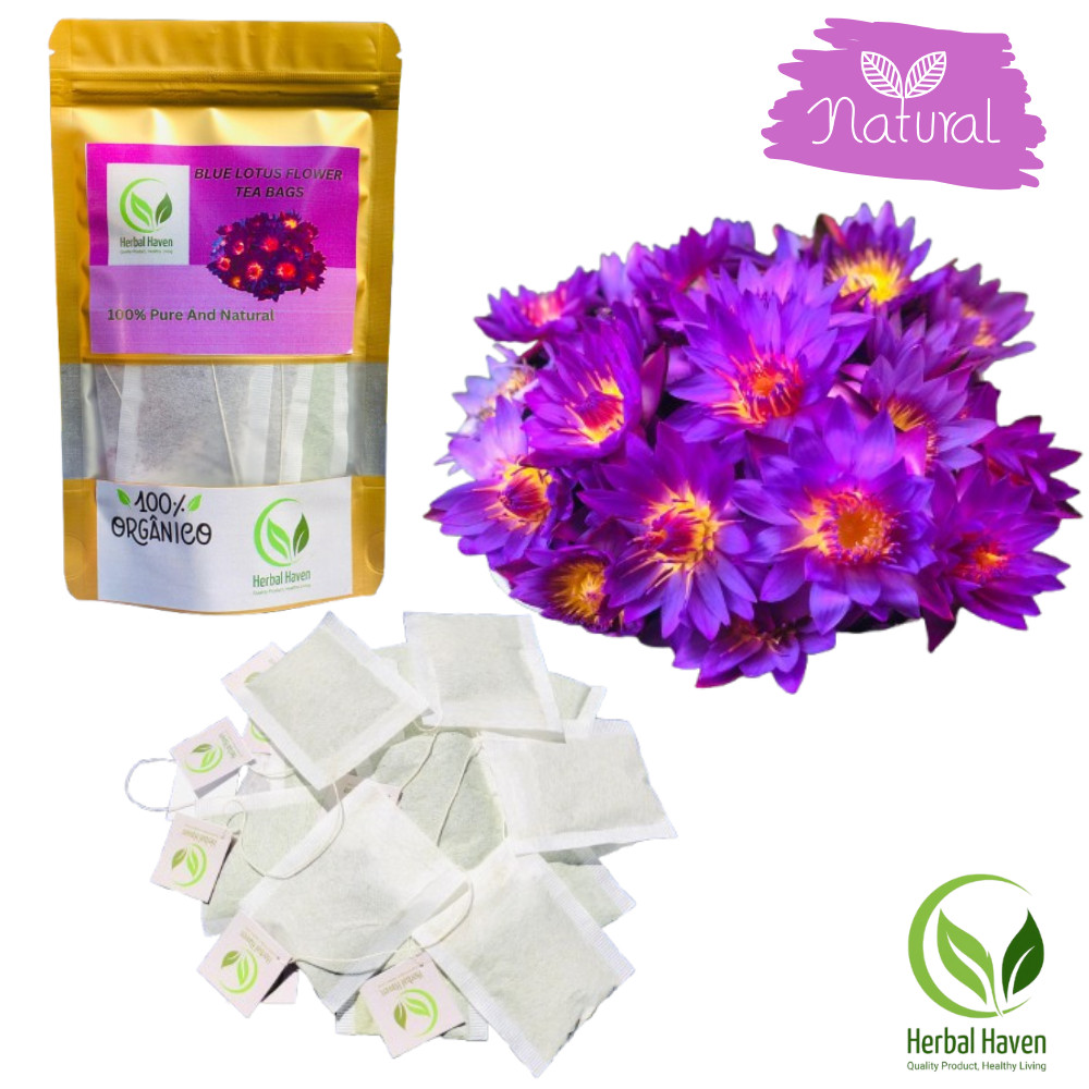 Dried Blue Lotus Flower Tea Bags (Nymphaea Caerulea) Organic Herbal Drink Tea gallery