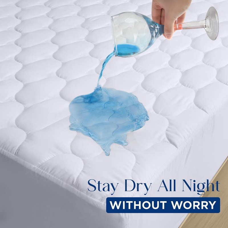 Utopia Bedding Waterproof Mattress Protector, Full Mattress Pad, Noiseless... gallery