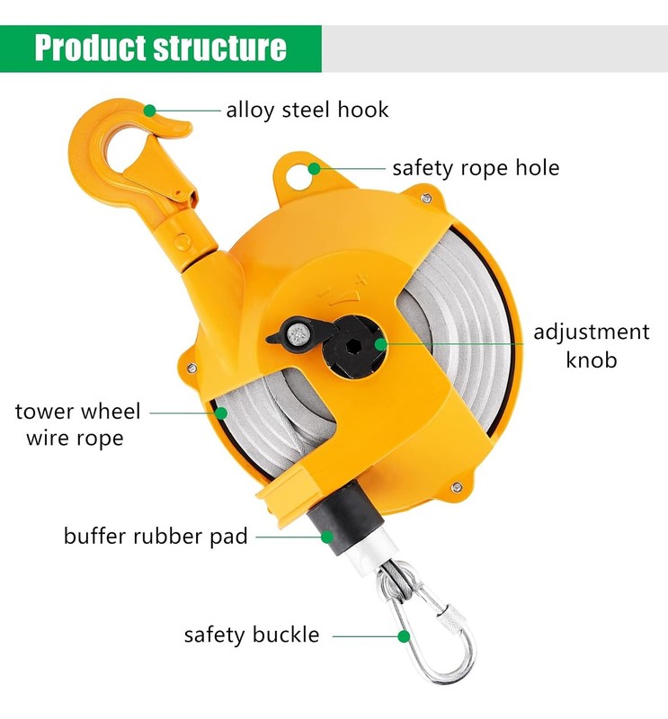Retractable Spring Balancer 3~5kg Spring Loaded Hanging Tool 5kg 6.6~11lbs gallery