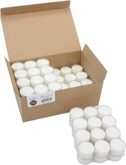 48 Count White Unscented Smokeless Long Burning Clear Cup Tea Light Candles