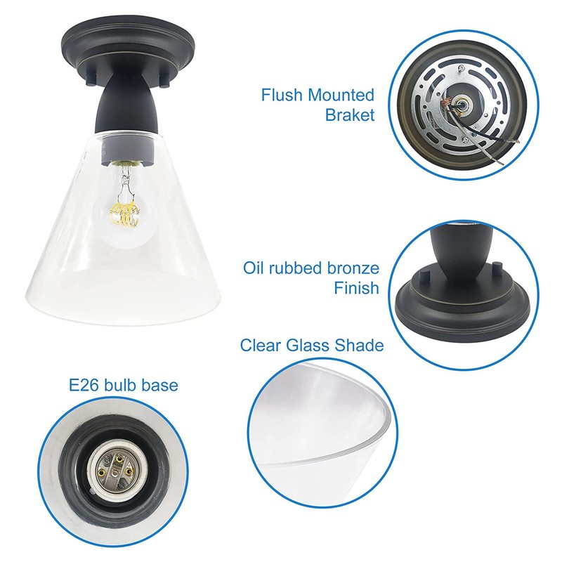 2Pack Semi Flush Mount Light with 2XLED Bulb Porch Pendant Light Fixtures gallery