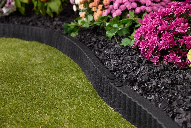 (4 pack) 2' x 3" Black Recycled Rubber Garden Border Landscape Edging new gallery