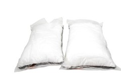 2 Pack Hotel Pillow Insert White Queen Standard Polyester Plush Bordered