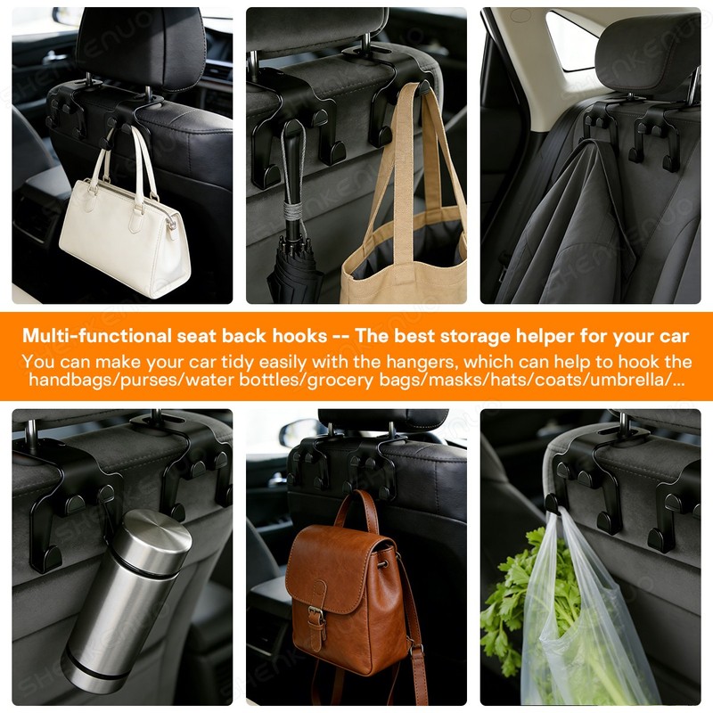 Universal Car Headrest Hook Plastic Seat Back Hanger Bag Storage Cloth Holder gallery