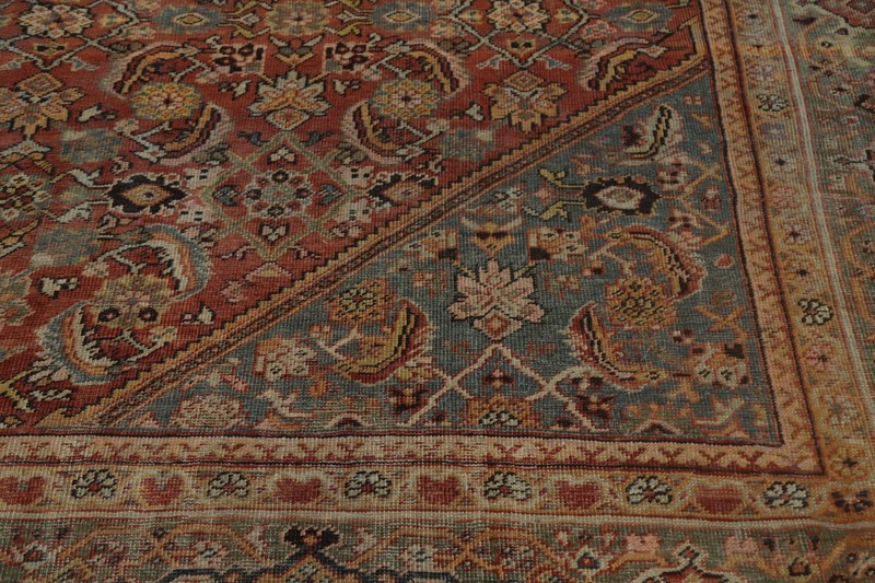 Pre-1900 Antique Vegetable Dye Traditional Square Area Rug 10x10 ft Hand-knotted gallery
