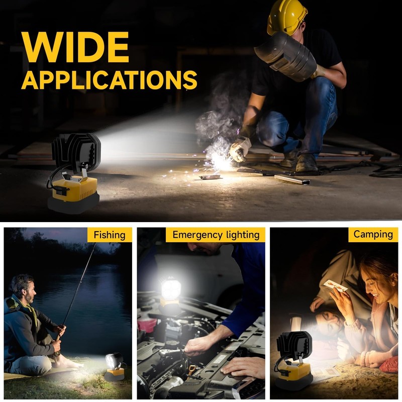 40W 6000LM Flashlight 2-Pack ，LED Work Light Compatible with Dewalt 20V Battery gallery