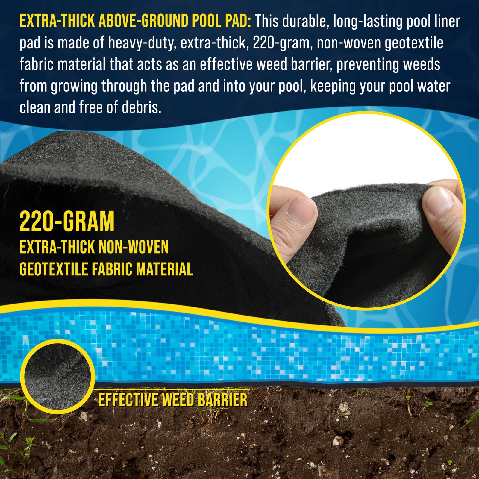 Pool Liner Pad 27ft Round Heavy Duty Ground Shield Above USP LP-R27 Supply Pools gallery