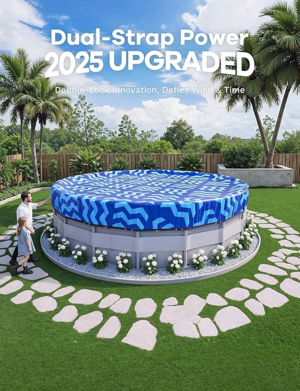 POOLHACKER 21 ft Round Winter Pool Cover for Above Ground Pool Extra Thick 420D gallery