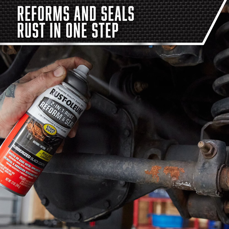 (2 Pack) Black, Rust-Oleum Stops Rust 2 In 1 Rust Reform and Seal Spray, 12 Oz gallery