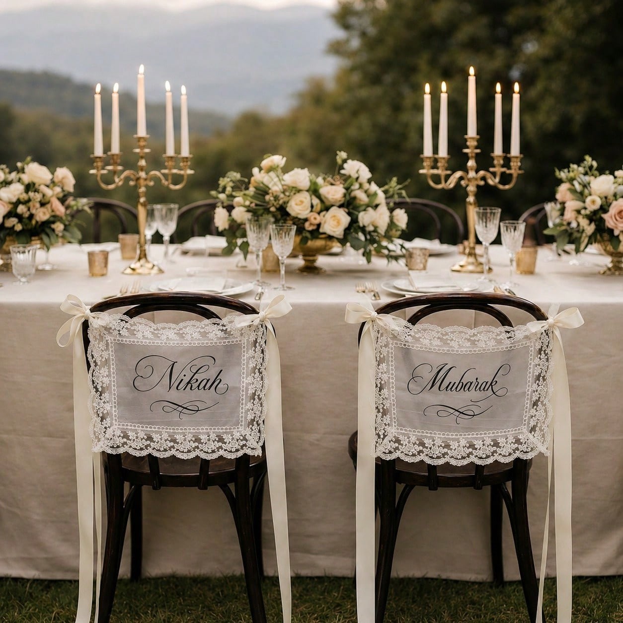 Lace Blank Space Without Text Chair Back Decor 1 Set 2pcs 45x30cm With White gallery
