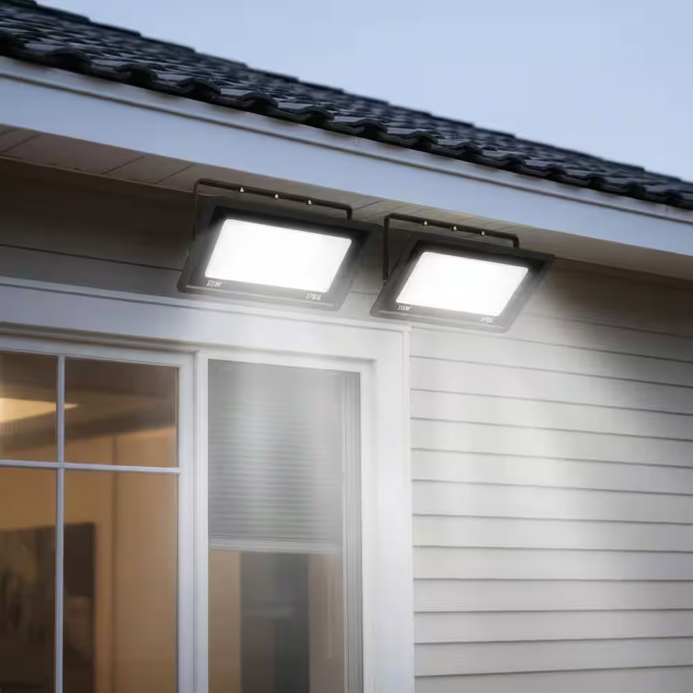 50W Plug-In Outdoor 2300 Lumen Integrated LED Flood Light with 9. 8FT Cord, IP66 gallery