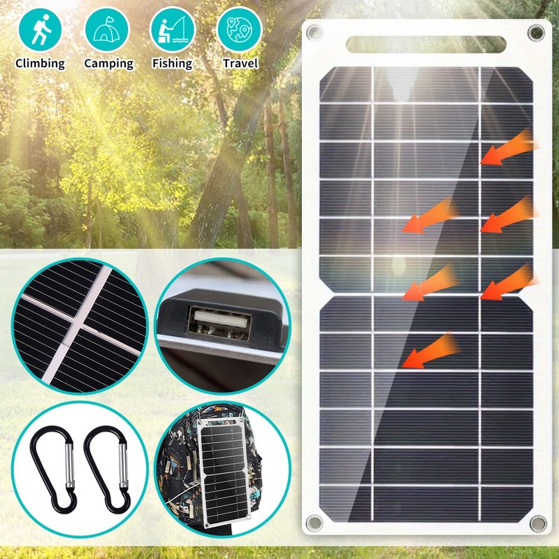 10/20W Portable USB Solar Panel Charger Power Bank for Outdoor Camp Hiking Phone gallery