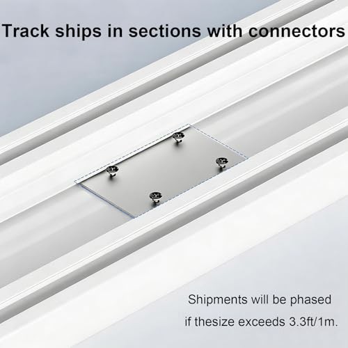 Double Track Curtain Rail Ceiling Mounted, Silent Heavy Duty 1m/3.3ft White gallery