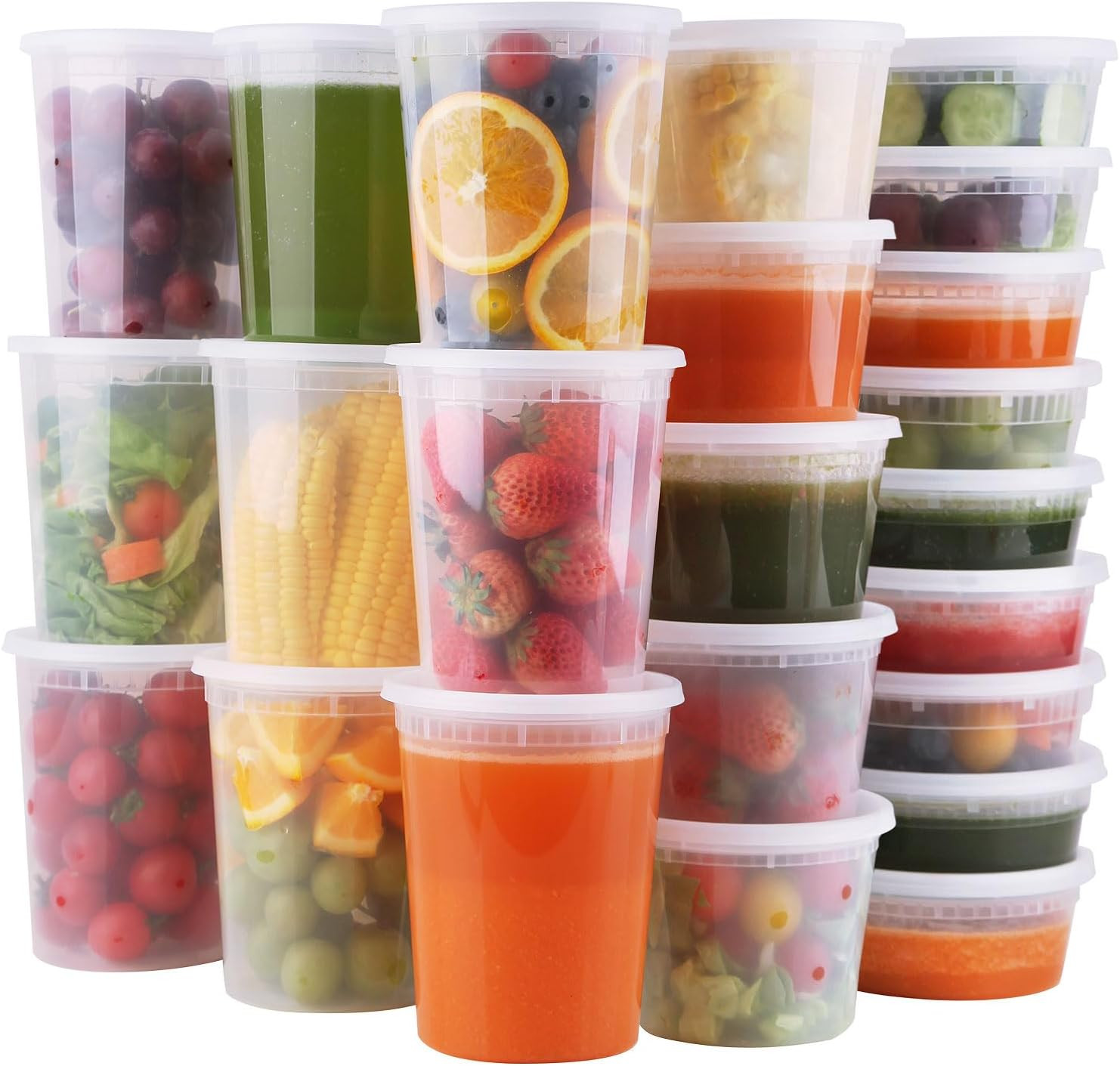 Deli Containers with Lids 48 Sets - Disposable Soup Container 8Oz, 16Oz, 32Oz... gallery