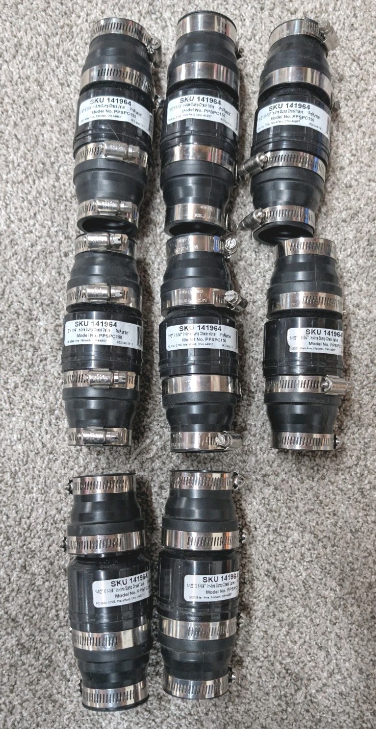 Pro Plumber In-Line Sump Pump Check Valve 1 1/4" Or 1 1/2" Lot of 8 gallery