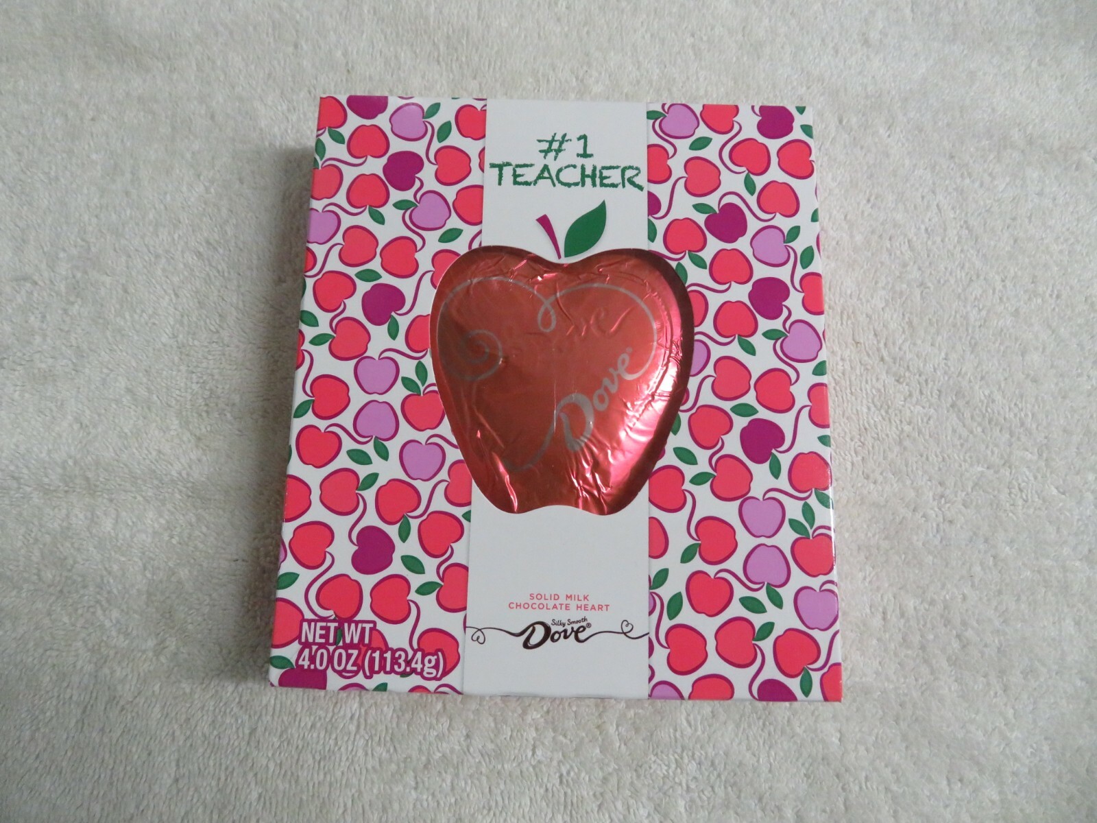 (2) Dove Silky Smooth Solid Milk Chocolate Apples #1 Teacher 4 Oz Each #O gallery