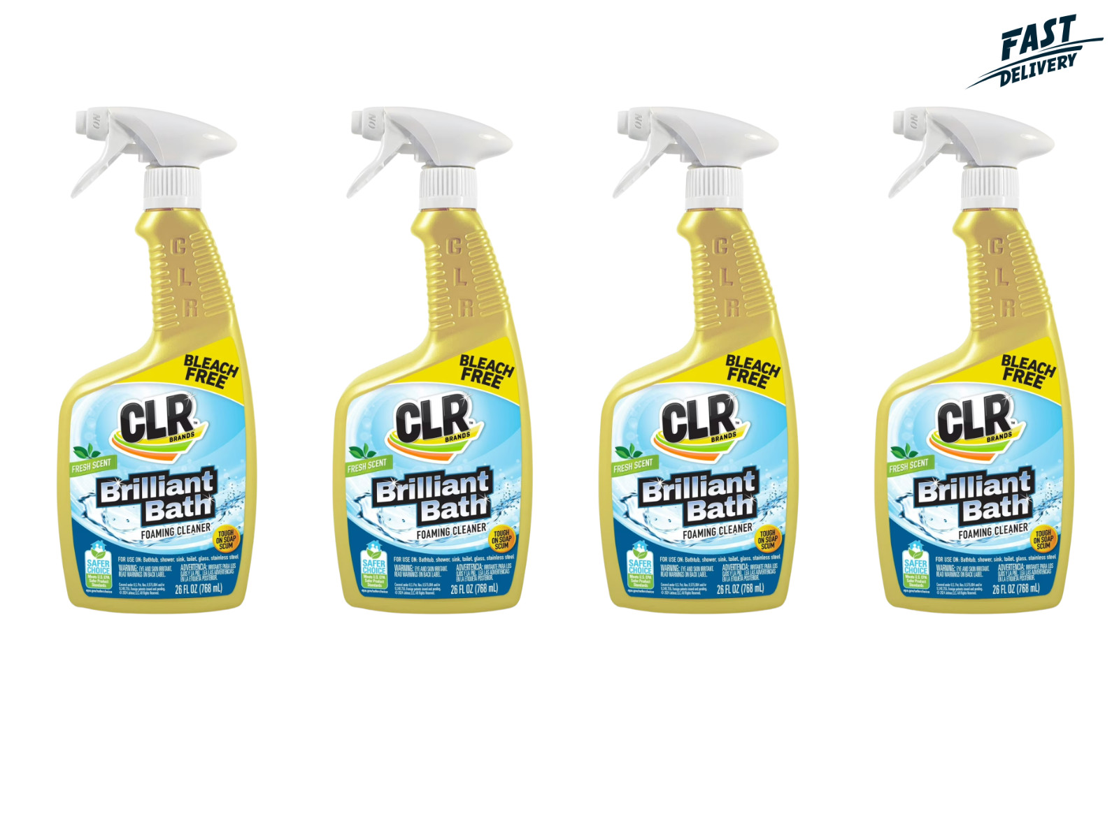 CLR Brilliant Bath Foaming Multi-Surface Cleaner, Fresh Scent, (4 Pack) gallery