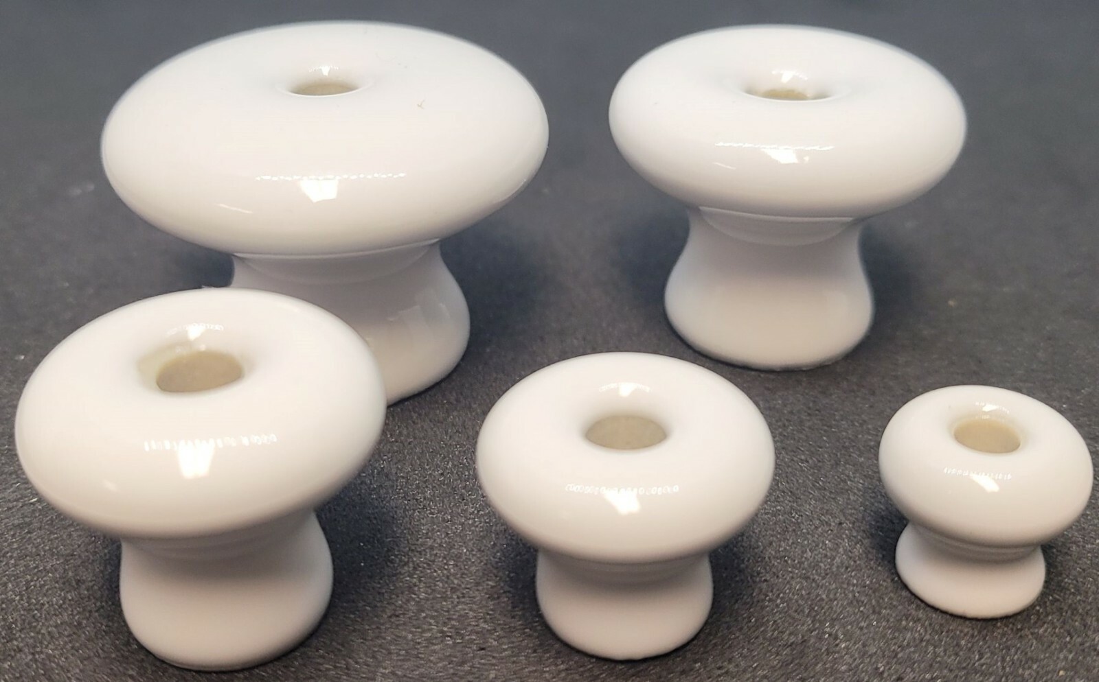 White Round Porcelain Knob WITH HOLE Handle Pull 1/2, 3/4,1,1-1/4, 1-1/2 antique gallery