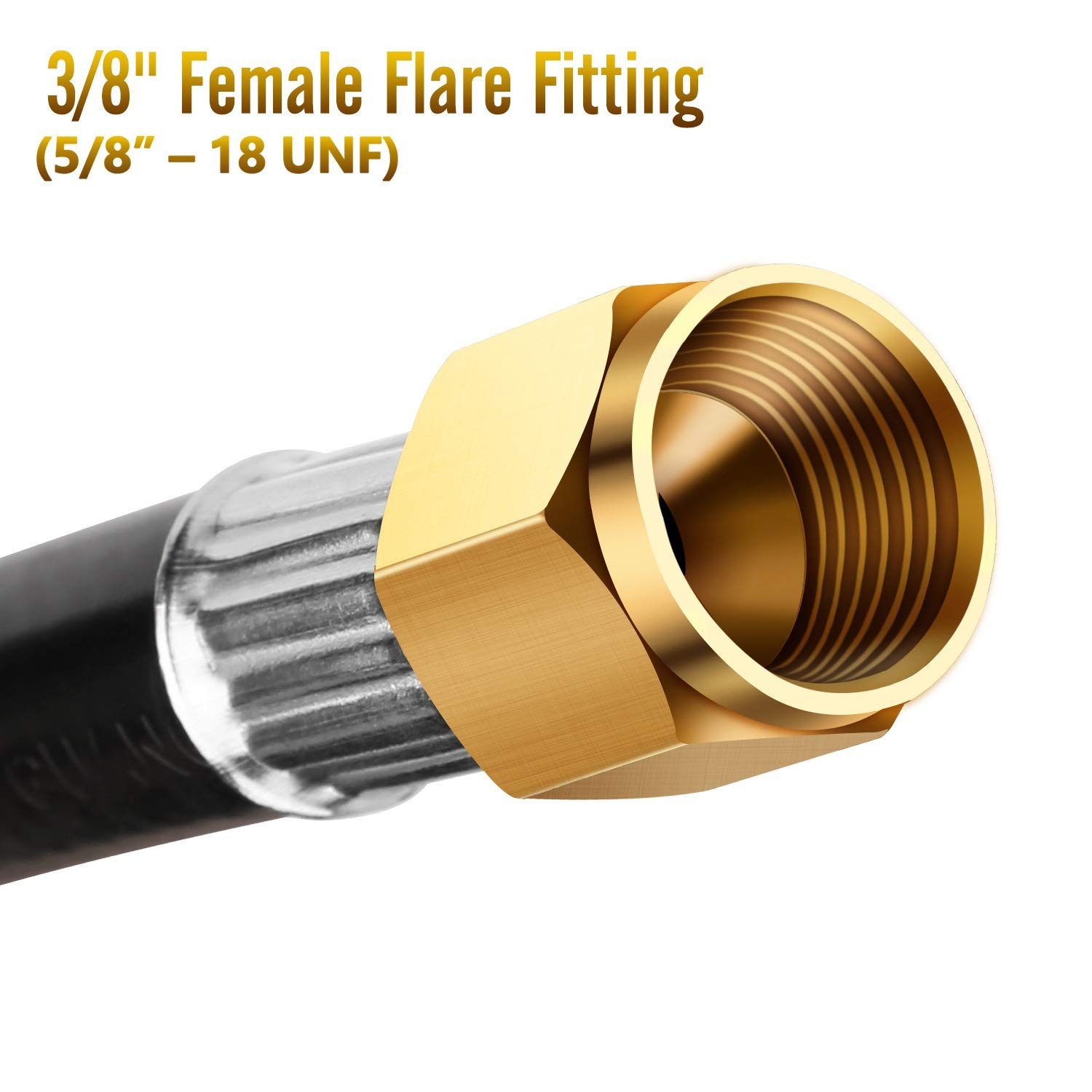 US FREESHIP 12FT Propane Extension Hose with 3/8 inch Female Male Flare Fitting gallery