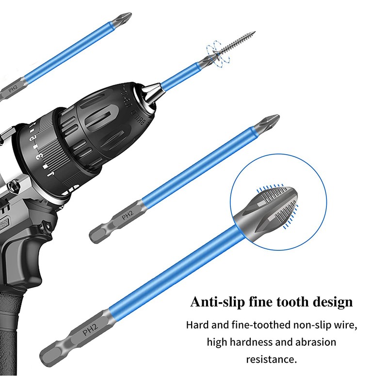 14/7 Magnetic screwdriver bit Bits set PH2 Anti-slip Hex Shank Screw Cross Head gallery