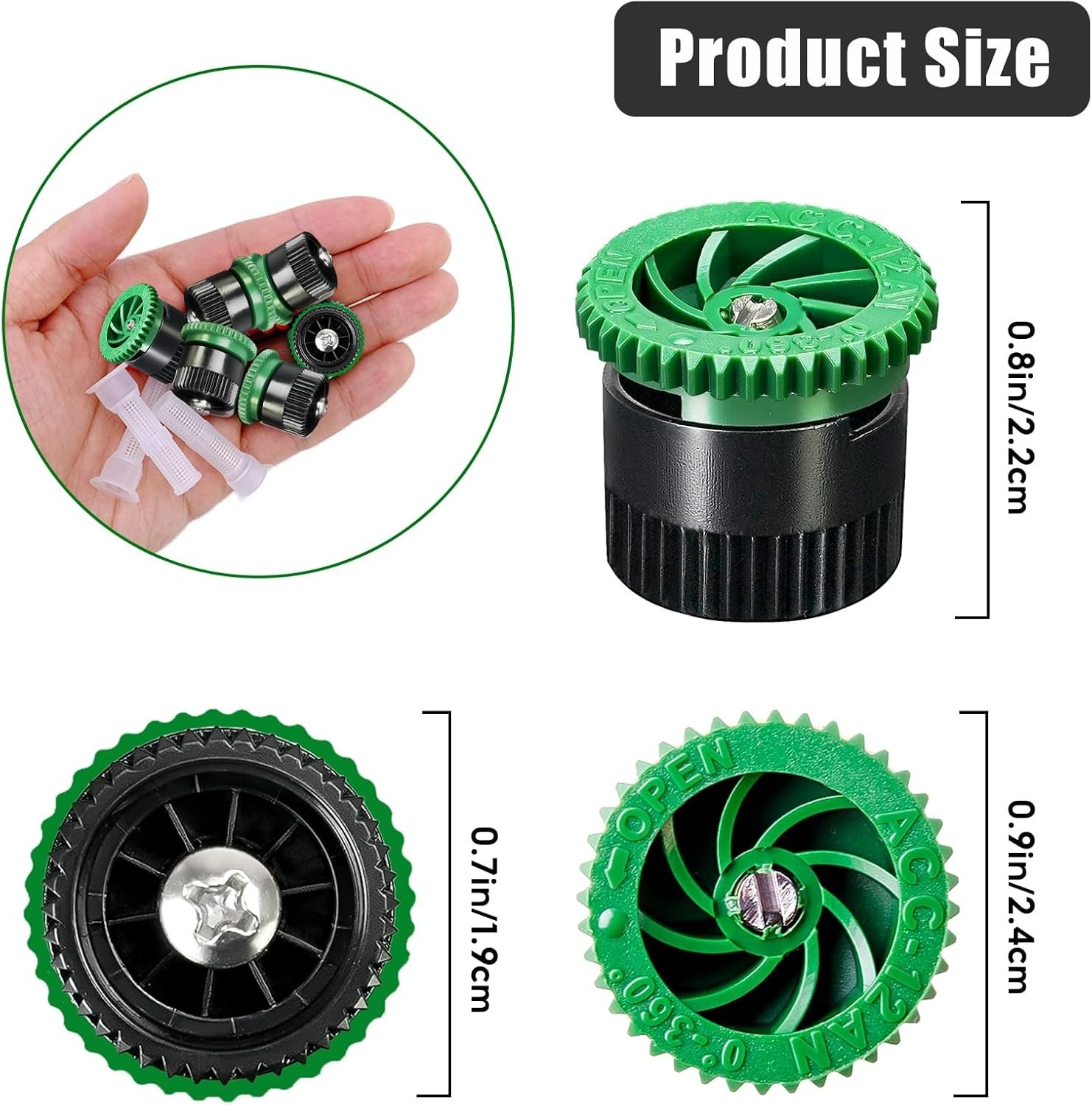 10 Pieces Variable Arc Nozzle, Pop-Up Sprinkler Heads Replacement Compatible wit gallery