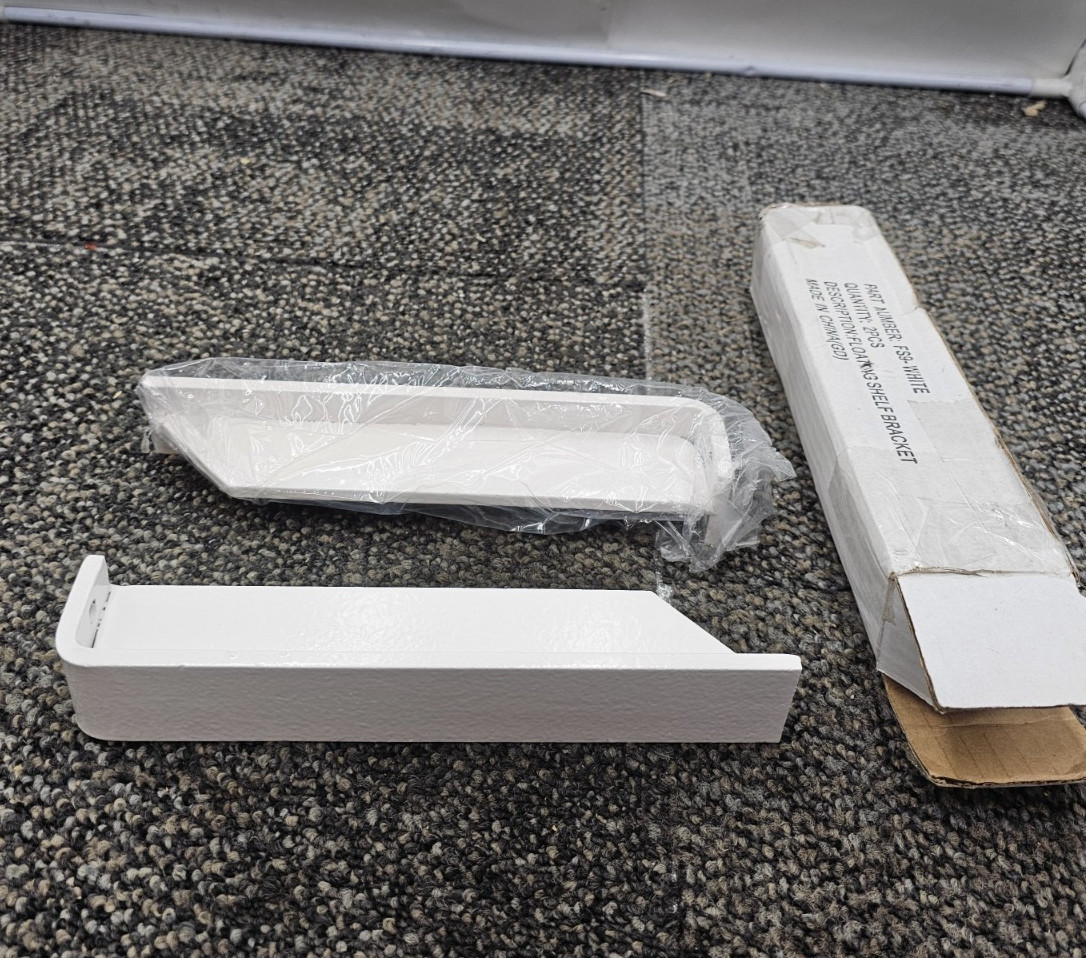 (QTY 6) FS9 White Floating Shelf Bracket Counter Balance 1,500 lbs/pr Durable gallery