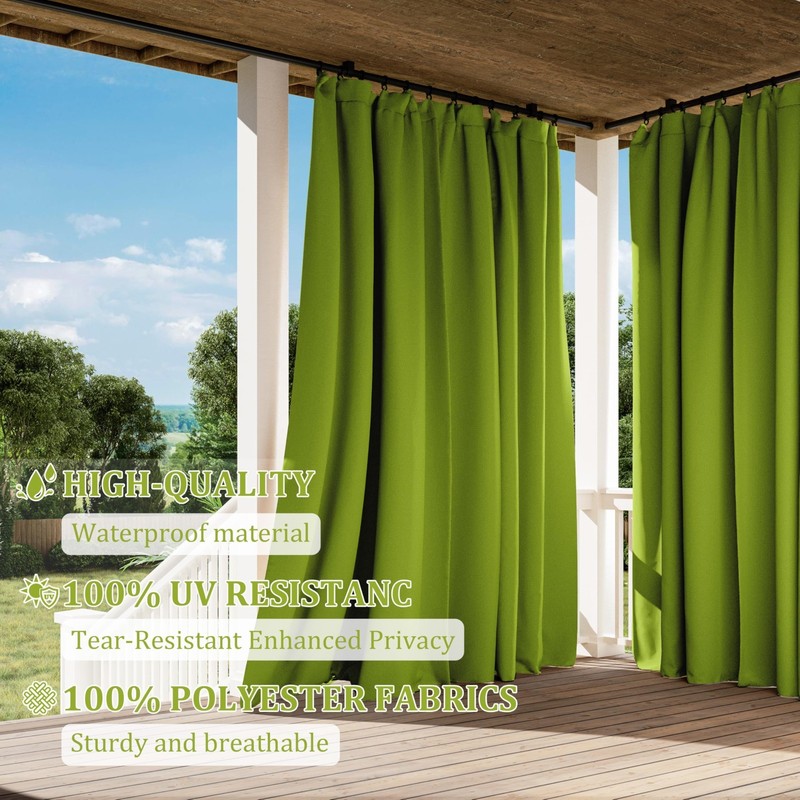 Universal Replacement Privacy Curtains for 12'×14' Gazebo, Waterproof 4-Panels w gallery