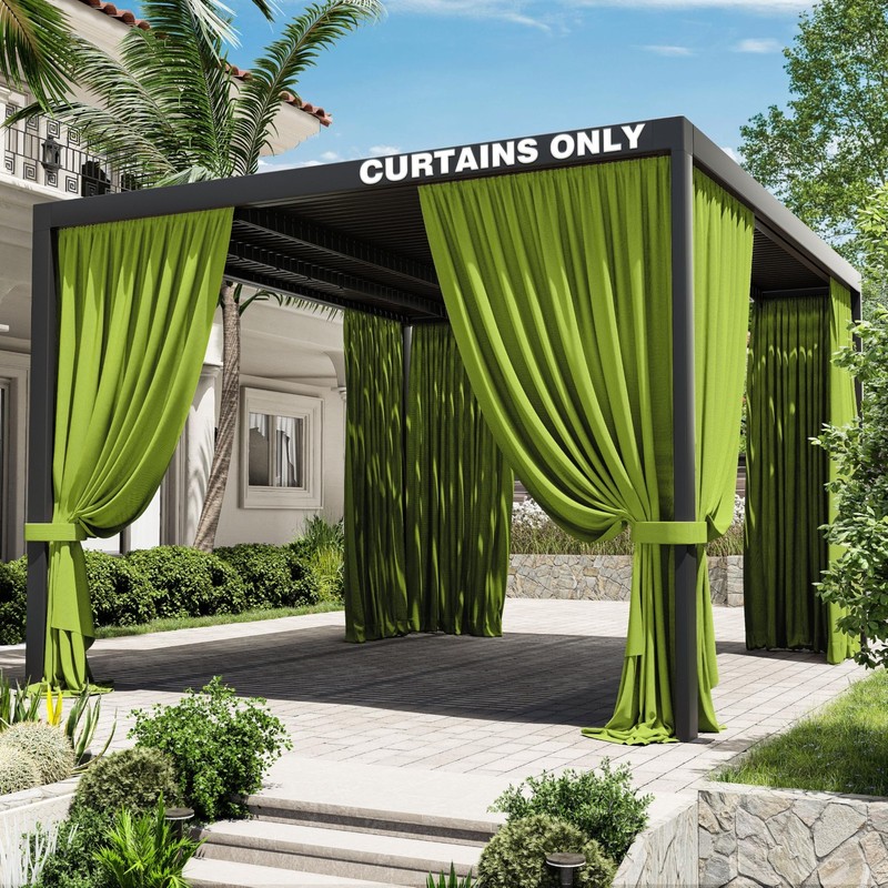 Universal Replacement Privacy Curtains for 12'×14' Gazebo, Waterproof 4-Panels w gallery
