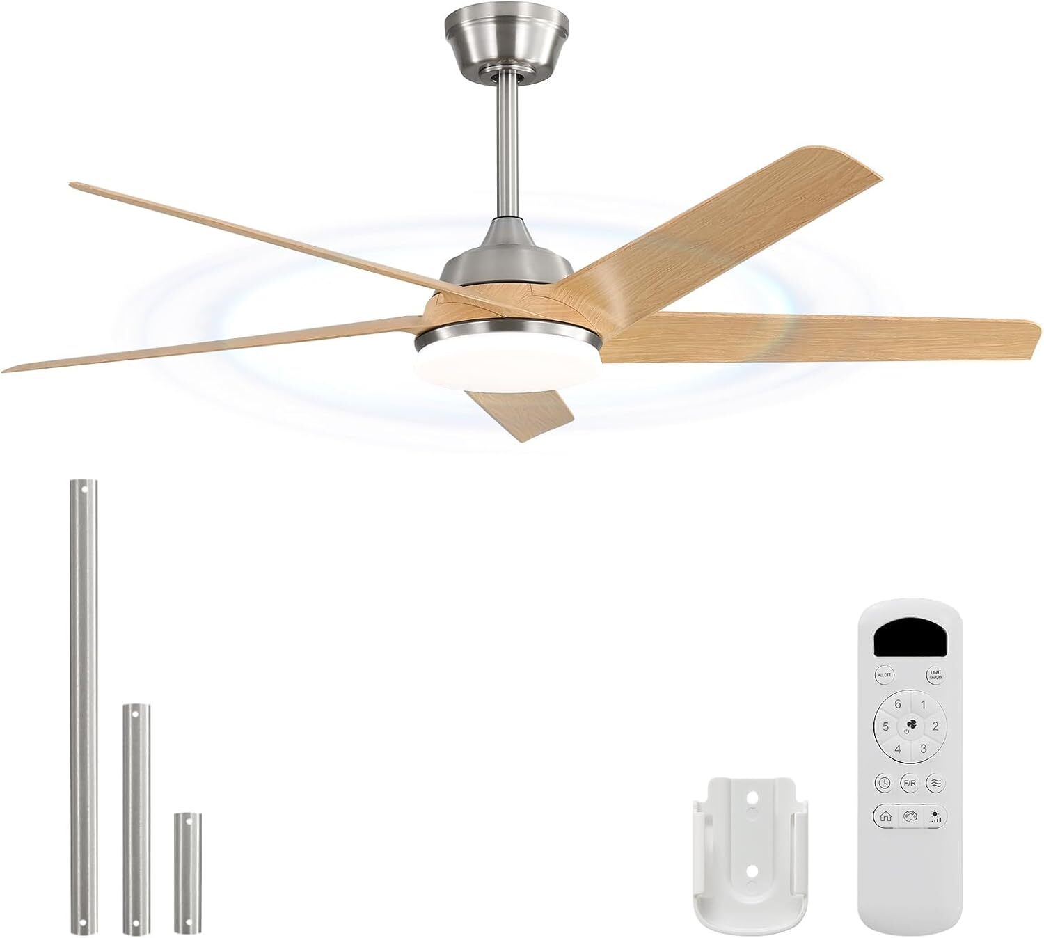 Sofucor Fan 52" Dimmable Light Ceiling Fan Reversible W/ 6 Speed 5 Blade Remote gallery
