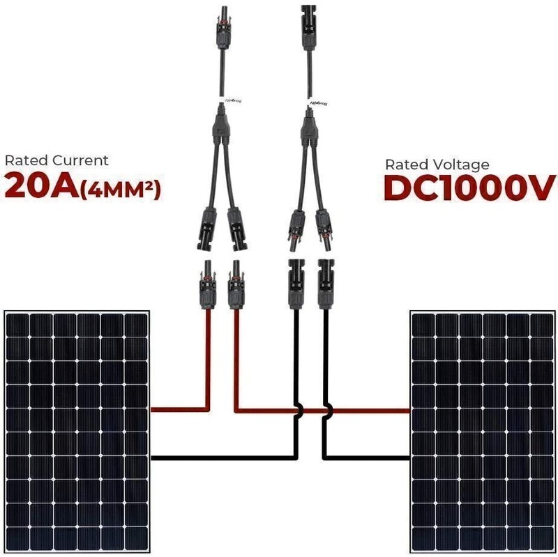Y Branch Solar Panel Cable Wire Connector MMF FFM Set Wire T Splitter Waterproof gallery