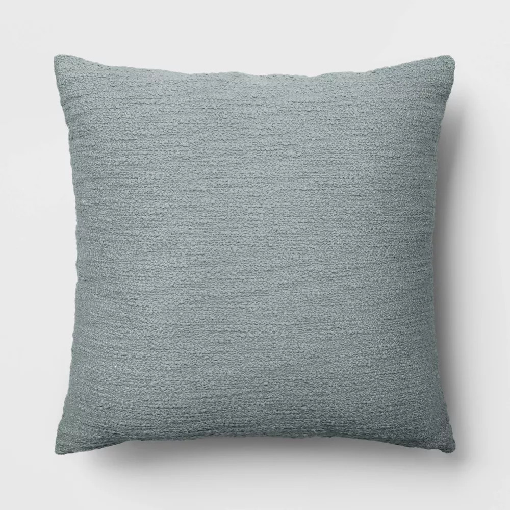 Square Cotton Boucle Reversible Throw Pillow with Linen - Threshold gallery