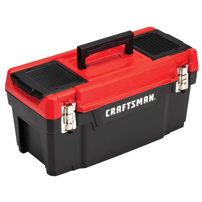 Craftsman 20 In Red Plastic Lockable Tool Box Portable Storage Organizer Tray gallery