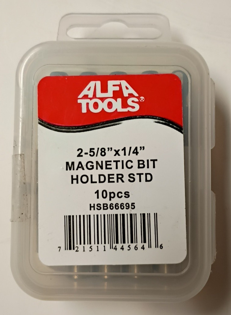 Alfa Tools HSB66695 2-5/8 x 1/4 Magnetic Bit Holder Standard (10 Pack) gallery