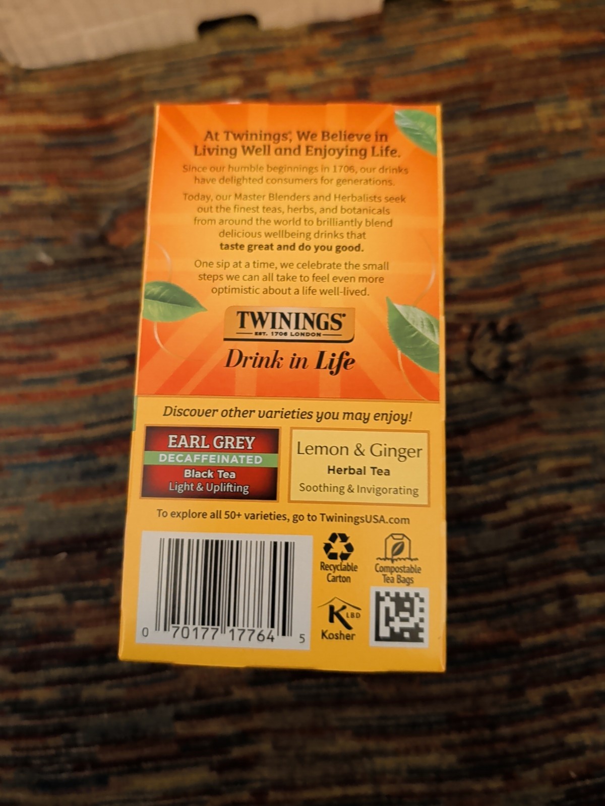 6 Packs - Twinings Lady Grey Decaffeinated Black Tea - 20 Count each box gallery