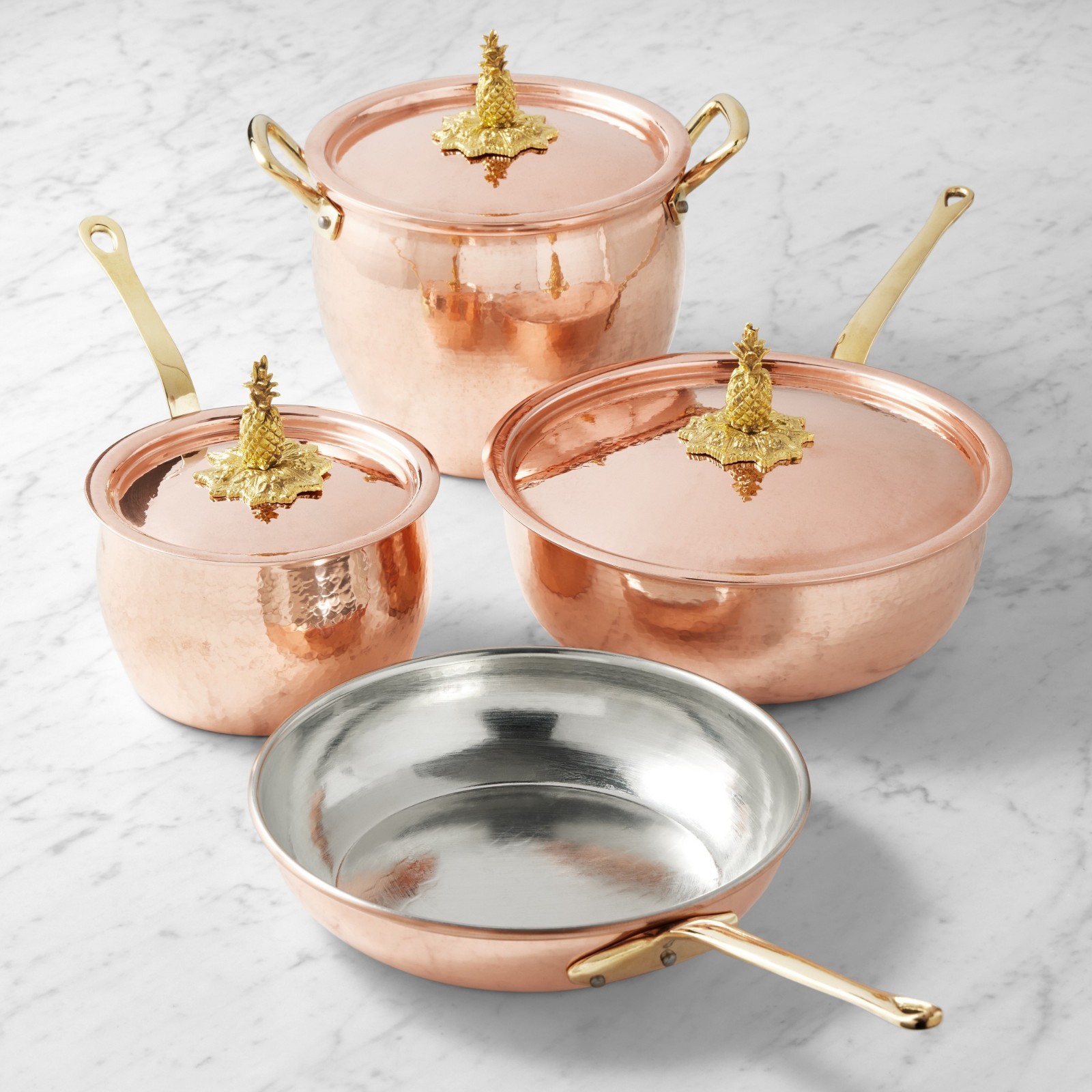 Ruffoni Historia Hammered Copper 7-Piece Cookware Set with Acorn Knobs, Limited gallery