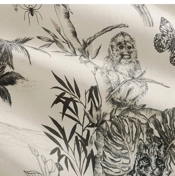 $299 CB2 Matthew Williamson Midnight Jungle Linen F/Q Size Duvet Cover Set EUC gallery