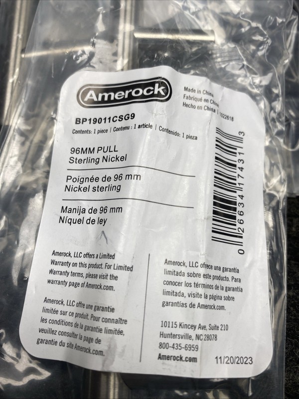 12 pack - Amerock BP19011CSG9 Bar Pulls 3-3/4 in (96 mm) Sterling Nickel gallery