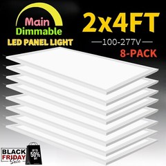 2×4 FT,8Pack LED Flat Panel Troffer Light 75W 5000K White Color ETL Listed IP20