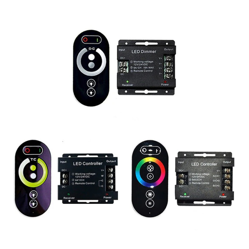 DC12-24V 12A 18A LED Strip Light RF Touch Remote Controller Dimmer for 3528 5050 gallery