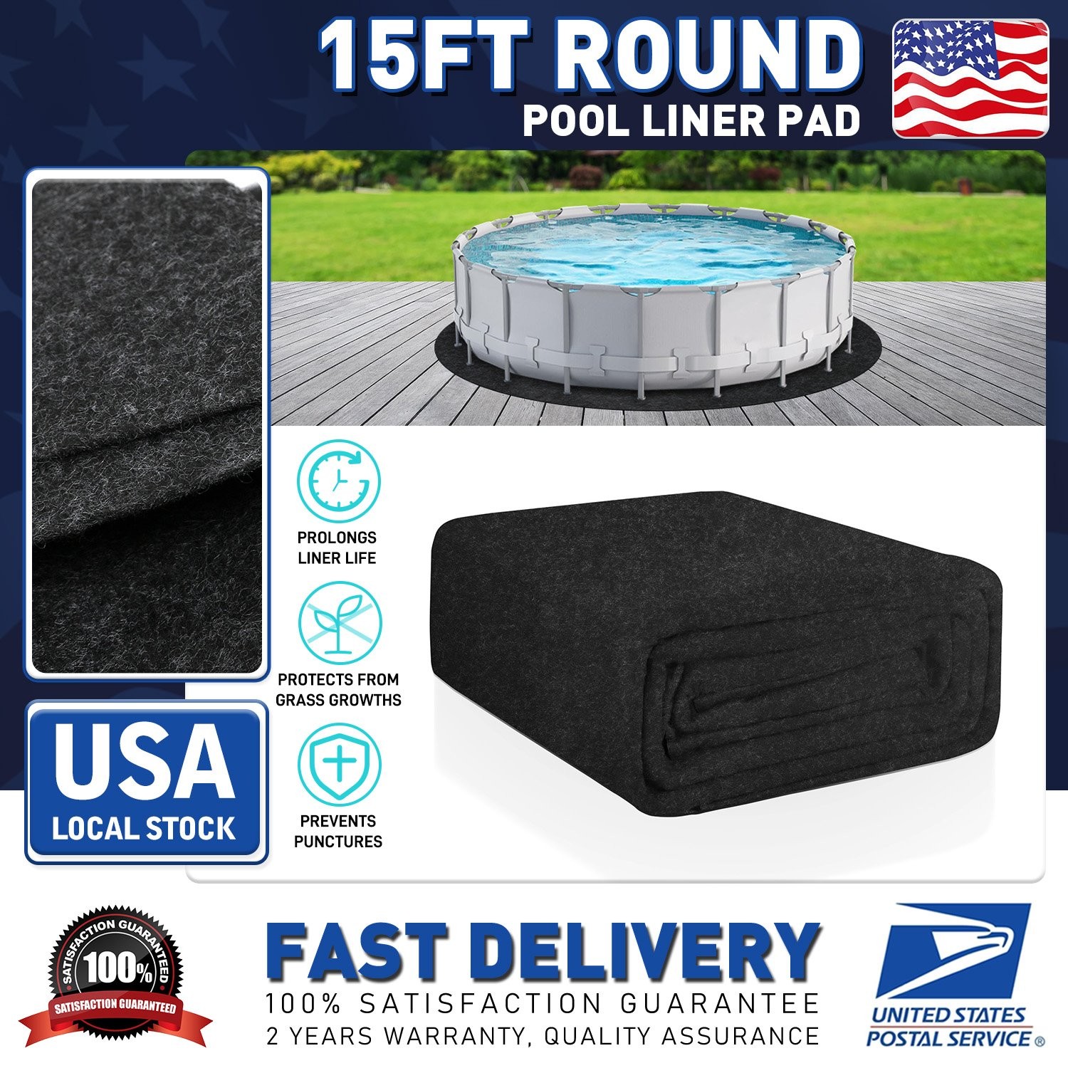 Durable 15Ft Round Aboveground Swimming Pool Floor Pad Above Ground Liner Guard gallery