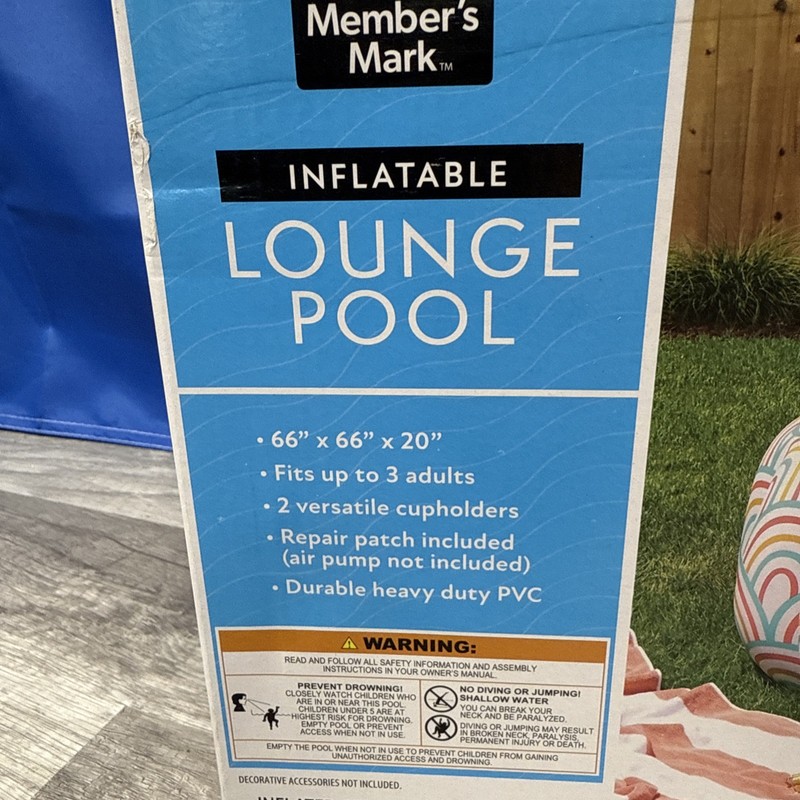 Member's Mark Inflatable Lounge Pool with Cup Holders, Rainbow gallery