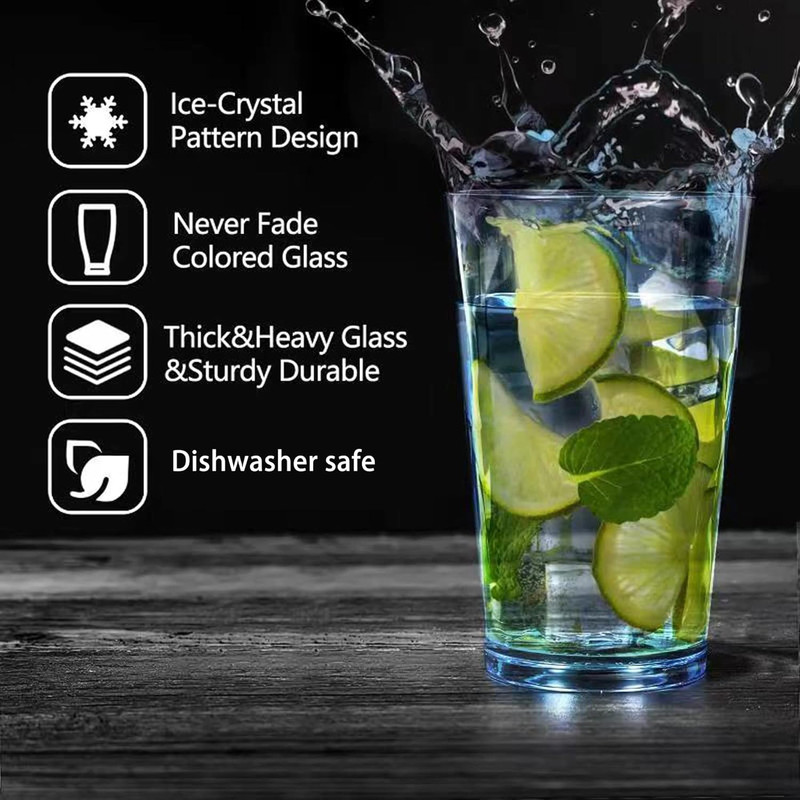 Unbreakable Plastic Drinking Glasses [Set of 6] Shatterproof Tumblers, Reusable gallery