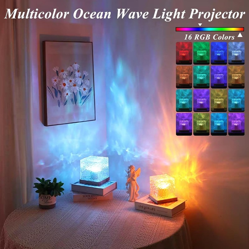 Aurora Ocean Wave Lights Projector Corded,16 Colors Changing Light Touch Dimm... gallery