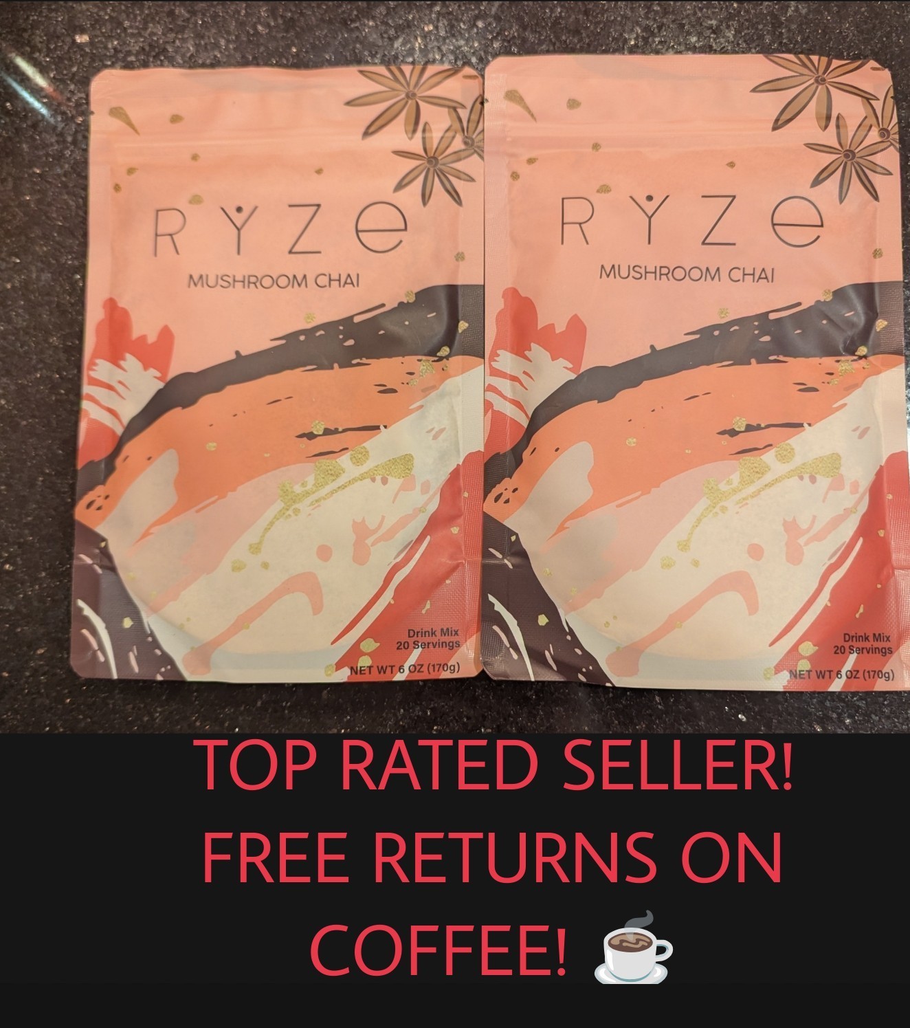 (2) RŸZE Mushroom Chai With 6 Adaptogenic Mushrooms Beverage Powder gallery