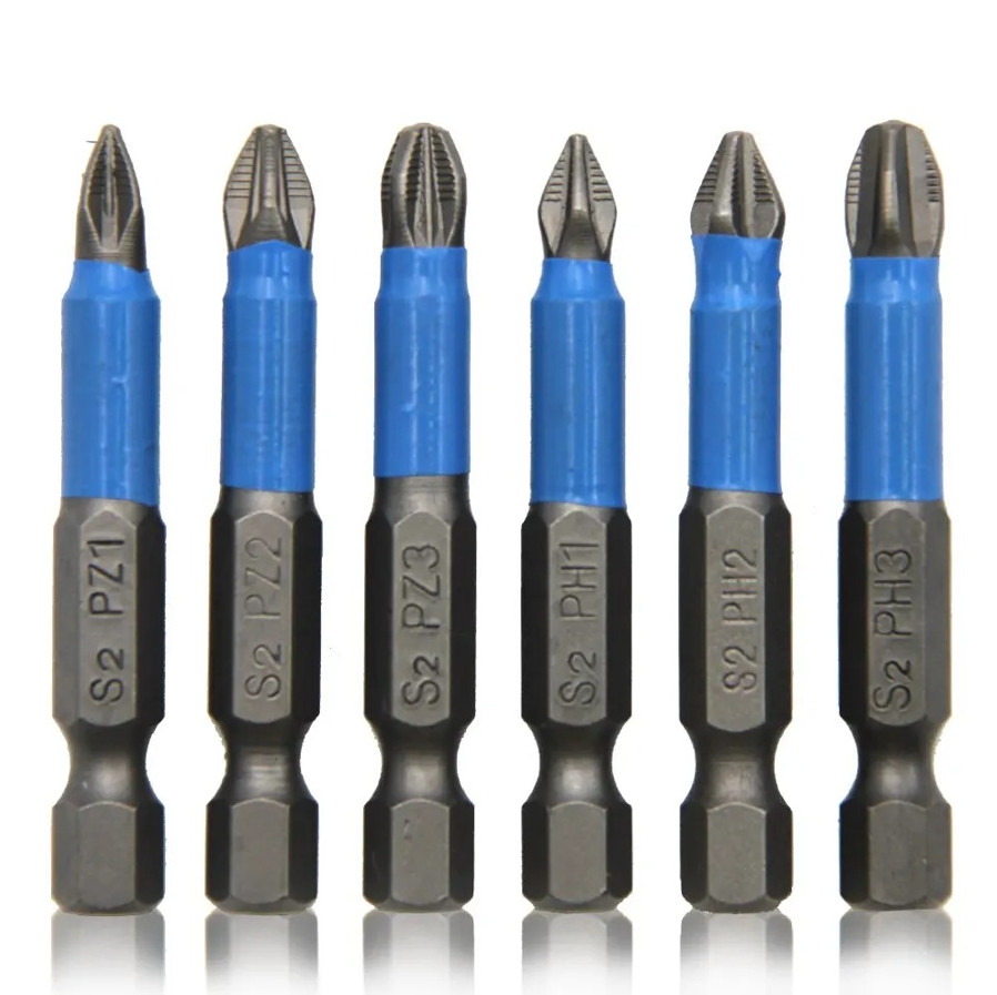 6pcs Electric Screwdriver Bit Set PH1 PH2 PH3 PZ1 PZ2 PZ3 Woodworking - NEW gallery