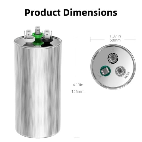 [UL Recognized] CBB65 35+5 uF Dual Run AC Capacitor, 35/5 [V03] 35+5µF Round gallery
