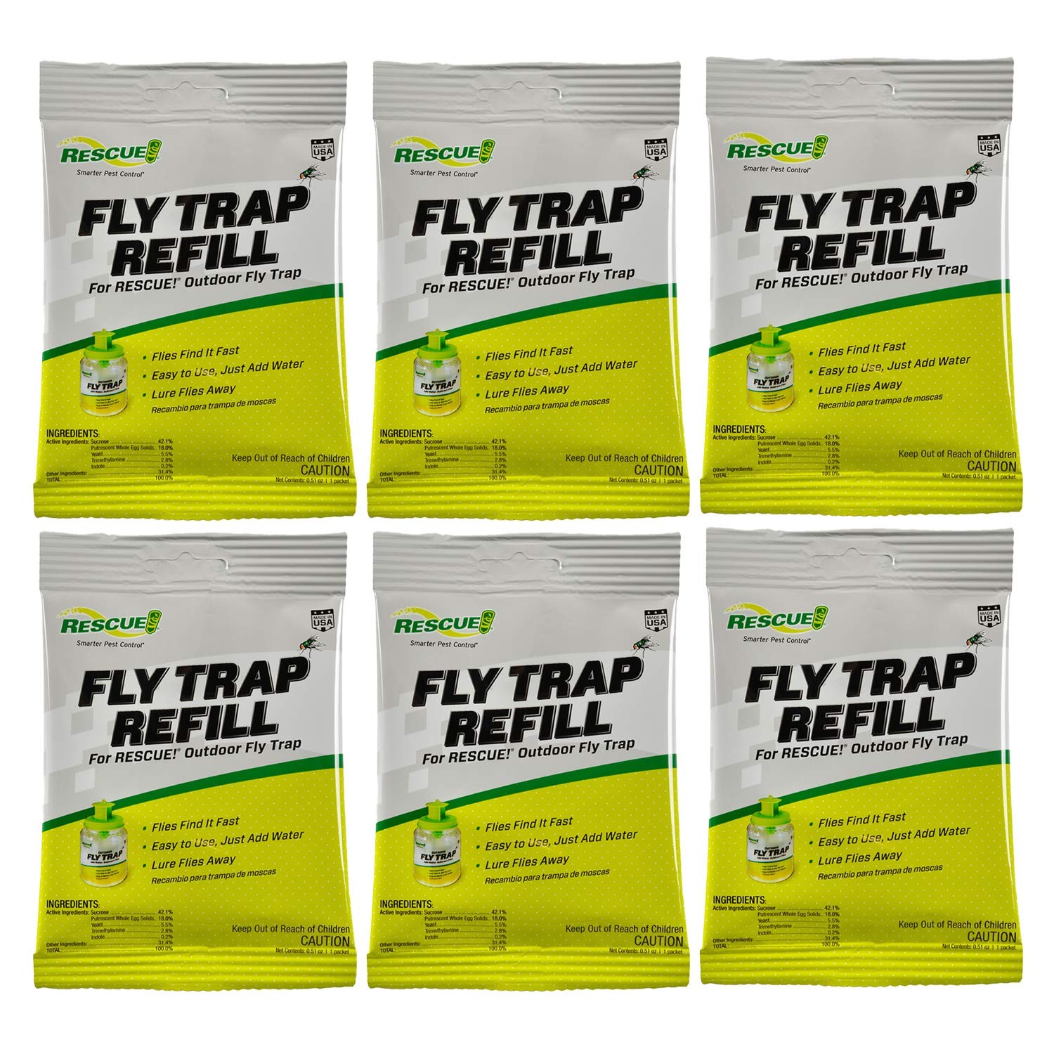 RESCUE Reusable Fly Trap Refill – Outdoor Use - 6 Pack gallery