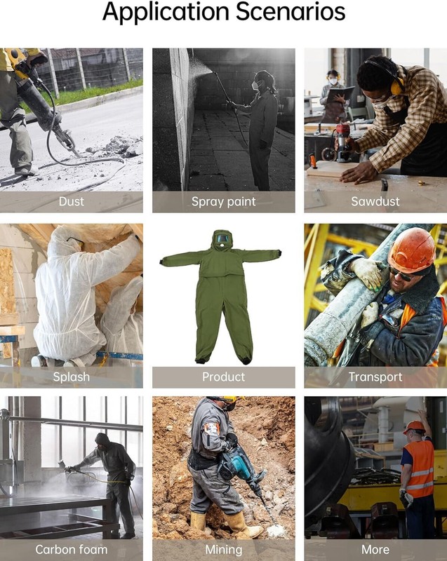 Sand Blasting Suit Protective Hood Splash Work Protection Protective Mask US gallery